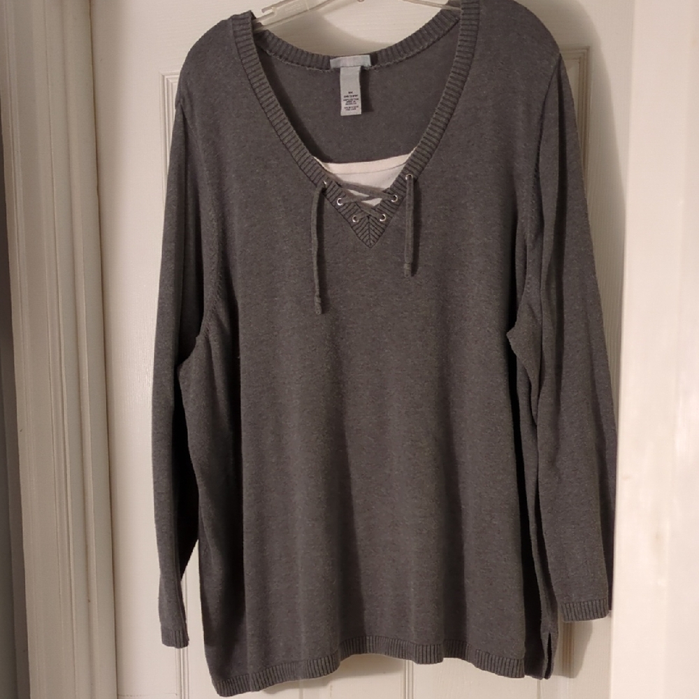 Catherines Charcoal Lace-Up Sweatshirt